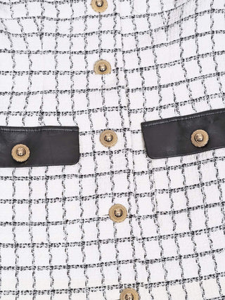Tweed-Kleid mit farblich abgesetzten Taschen