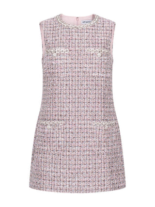 Minikleid aus Tweed mit Glitzer-Applikation