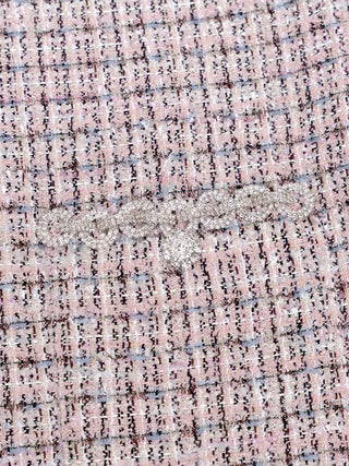 Minikleid aus Tweed mit Glitzer-Applikation