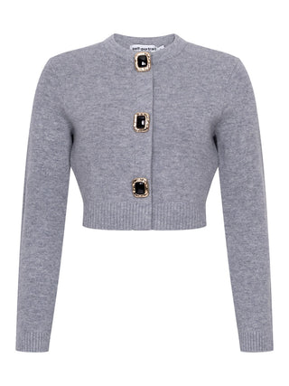 Kurzer Cardigan mit Schwarzen Knöpfen
