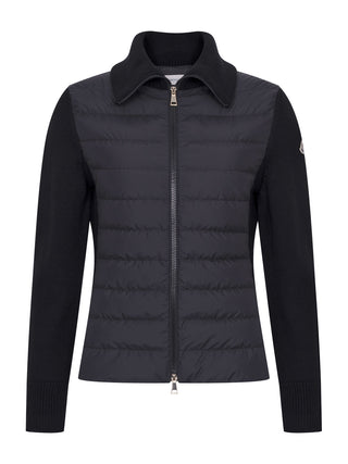 Cardigan mit Daunen in Schwarz