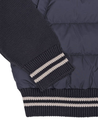 Wattierte Strickjacke aus Baumwolle mit Daunenfüllung