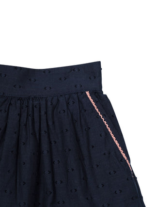 Rock mit Jacquard-Stickerei  - Navy