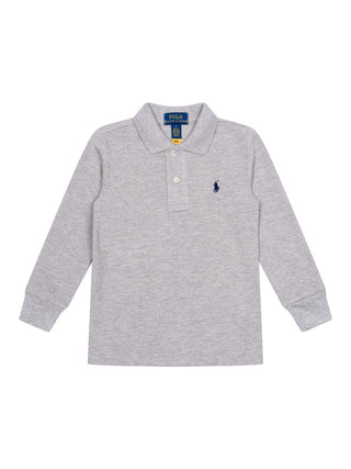 Langarm-Poloshirt Regular Fit - Hellgrau