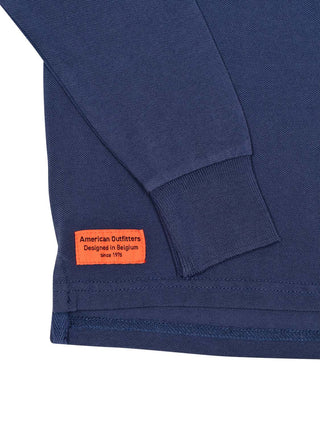 Alfie Langarm-Poloshirt mit Logo - Navy