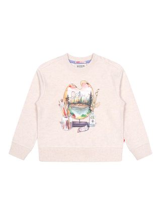 Sweatshirt mit Artwork-Print - Naturweiß