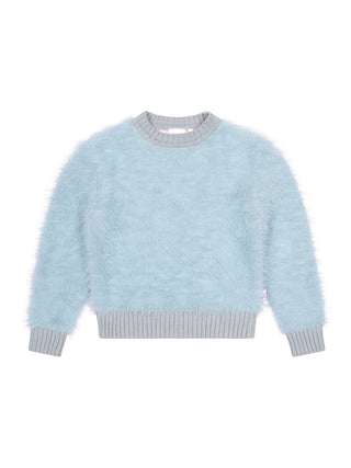Carla Strickpullover aus Fellstrick - Hellgrau