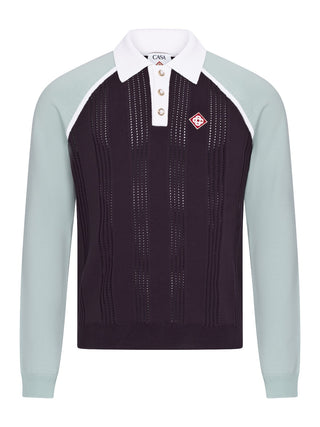 Langarm-Poloshirt mit Kontrast