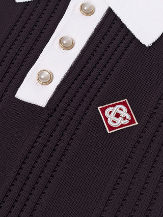 Langarm-Poloshirt mit Kontrast