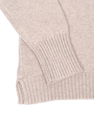 Kaschmirpullover mit V-Neck in Beige