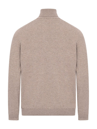 Rollkragenpullover aus Kaschmir in Beige