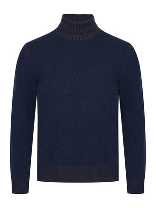 Rollkragenpullover aus Kaschmir in Blau