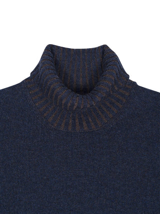 Rollkragenpullover aus Kaschmir in Blau