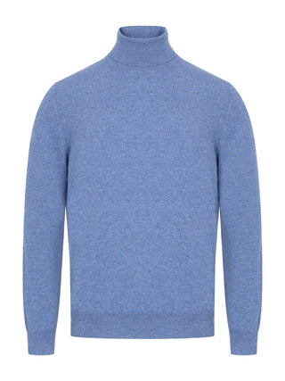 Rollkragenpullover aus Kaschmir in Blaugrau