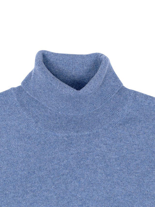 Rollkragenpullover aus Kaschmir in Blaugrau