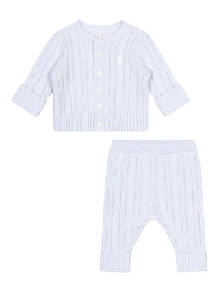 Zweiteiliges Strickset aus Baumwolle - Hellblau