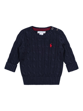 Strickpullover mit Polo-Pony - Navy