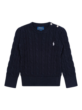 Strickpullover mit Polo-Pony - Navy