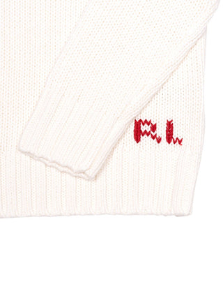 Strickpullover mit Flagge - Weiß
