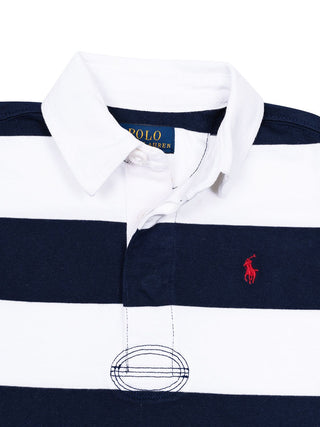 Rugby-Shirt aus Baumwolle - Navy/Weiß