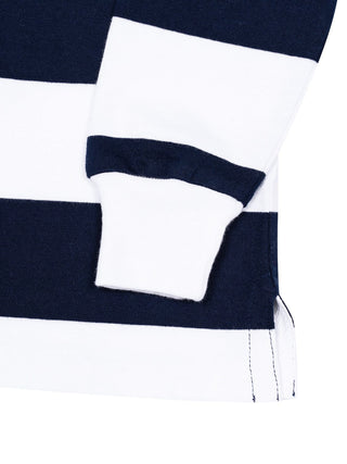 Rugby-Shirt aus Baumwolle - Navy/Weiß