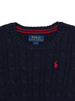 Pullover im Zopfstrick-Design - Navy