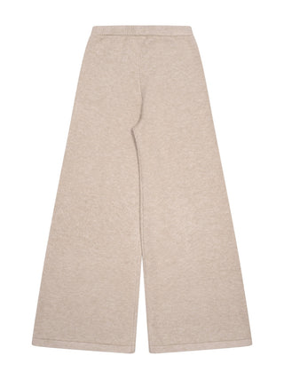 Strickhose mit Logo - Beige