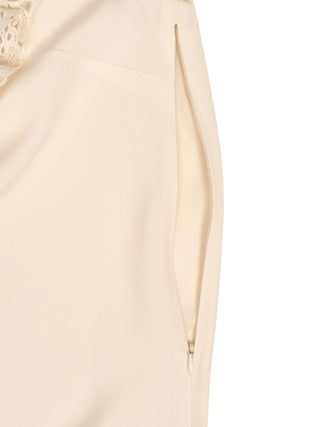 Etuikleid mit Spitzenbesatz - Creme