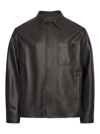Overshirt aus Nappa-Lammleder - Schwarz