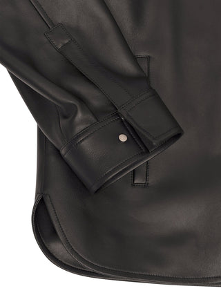 Overshirt aus Nappa-Lammleder - Schwarz