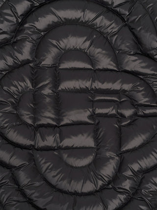 Pufferjacke aus gestepptem Nylon mit Monogramm - Schwarz