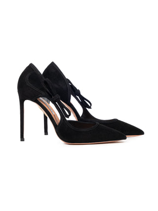 Soave 105 Wildlederpumps mit Schleifendetail und Cut-Out - Schwarz