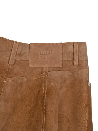 Midirock aus Leder - Braun