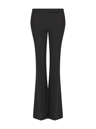 Schmale Bootcut-Hose aus Crêpe - Schwarz