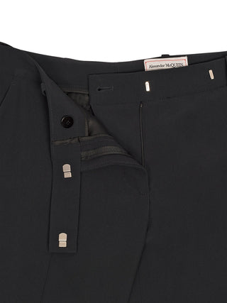 Schmale Bootcut-Hose aus Crêpe - Schwarz