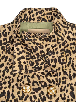 Langer Mantel mit Animalier-Print