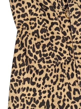Langer Mantel mit Animalier-Print
