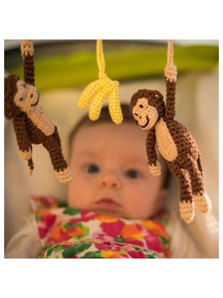 Gehäkelte Kinderwagenkette Affe Charlie