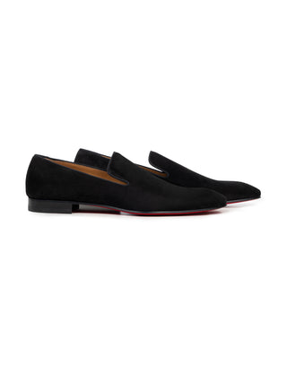 Dandelion Flat Loafer - Kalbsvelours - Schwarz
