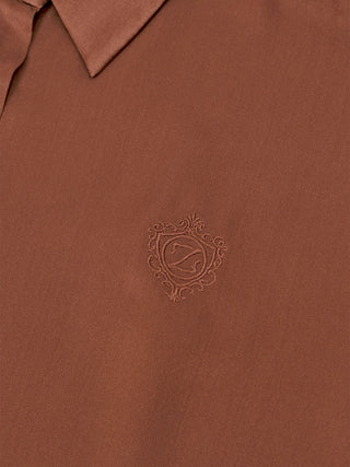 Hypnotic Satin Shirt - Hellbraun