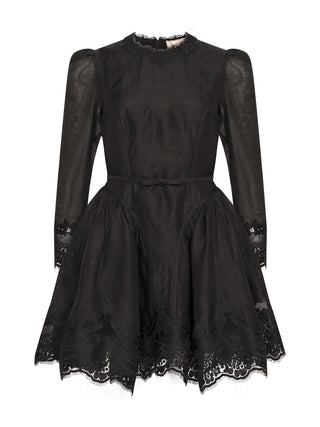 Hypnotic Minikleid mit Spitzenbesatz - Schwarz