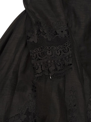 Hypnotic Minikleid mit Spitzenbesatz - Schwarz