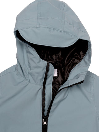 Kurzer Parka mit Logo - Hellblau