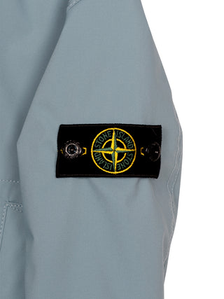 Kurzer Parka mit Logo - Hellblau