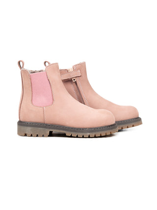 Polacco Beetols Montone Gefütterte Leder-Stiefelette - Altrosa