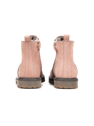 Polacco Beetols Montone Gefütterte Leder-Stiefelette - Altrosa