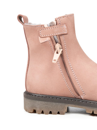 Polacco Beetols Montone Gefütterte Leder-Stiefelette - Altrosa