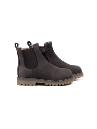 Gefütterte Leder-Stiefelette Nabuk 1250 T. Moro - Braun