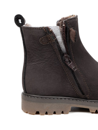 Gefütterte Leder-Stiefelette Nabuk 1250 T. Moro - Braun