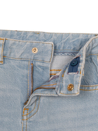 Jeans mit Einsätzen - Hellblau